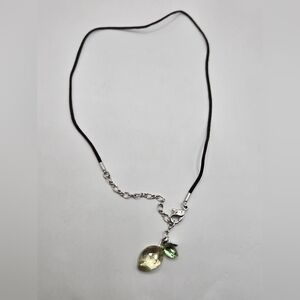 Swarovsky Elegant Silver and Green Pendant Necklace